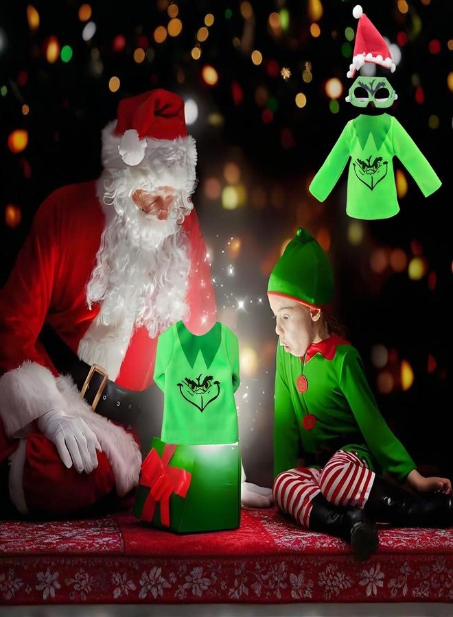 AimatRun Christmas Elf Doll Accessories Kit，Holiday Elf Doll Clothes Outfit Include Green Clothes Eye Mask - Image 3